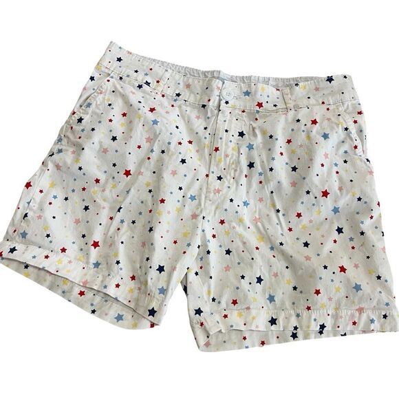 Caribbean Joe White Multicolored Star Print Shorts Size 12 - Picture 10 of 10